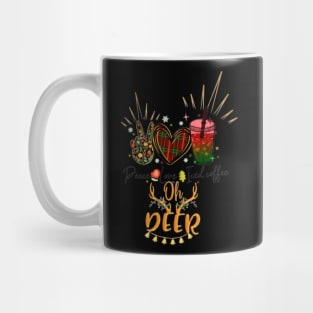 Deer, coffee and love,Christmas Mug
